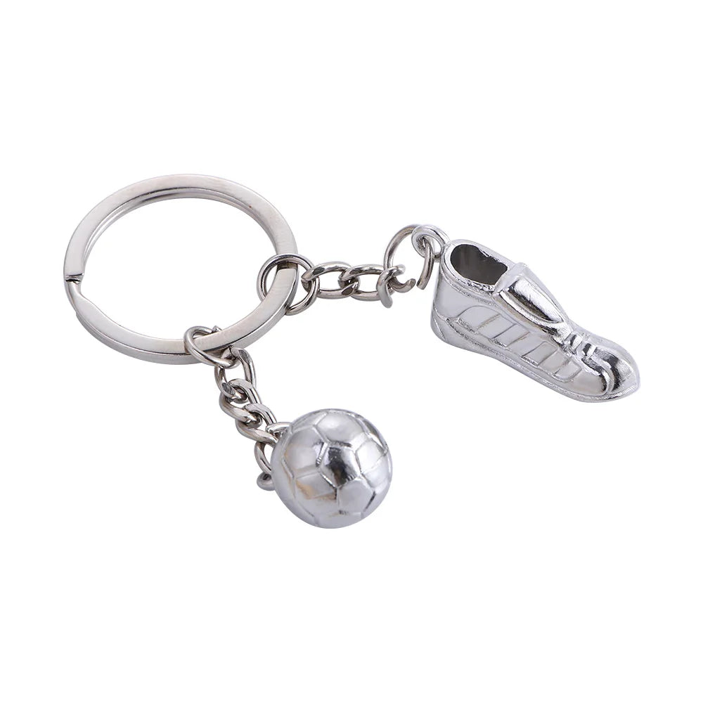 Football Ball Key Accessories Small Pendant Sport Hanging Keychain Metal Chain Soccer Shoes Key Rings Football Key Chain