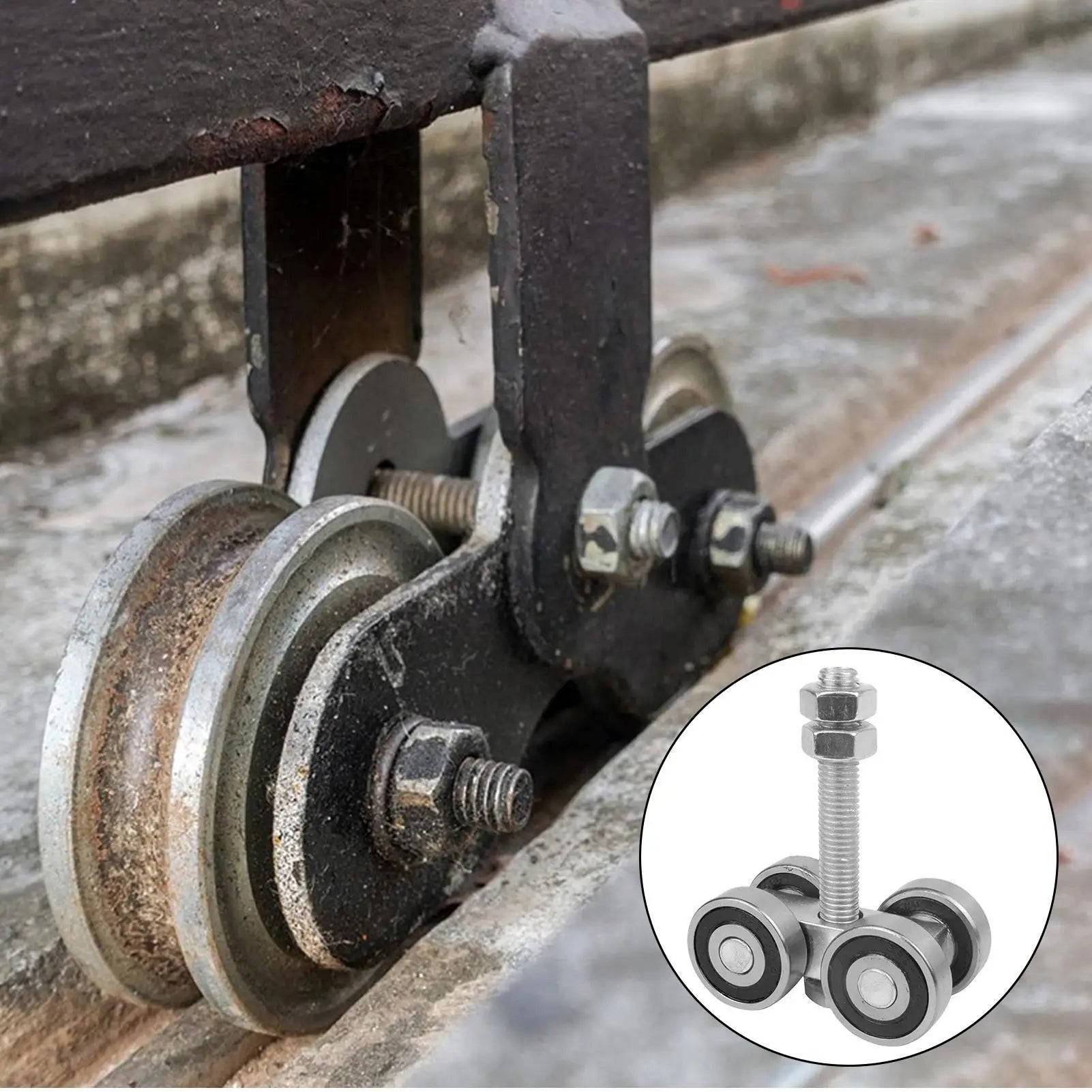 Barn Door Rollers 4 Wheel Trolley Assembly Roller Heavy Duty Sliding Door Hanger Ceiling Mount Barn Door Hardware for Wardrobe