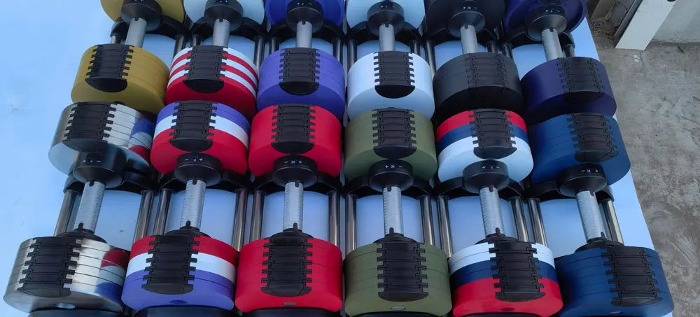 Multiple Colors Adjustable Dumbbells Set 2kg(5lb) or 4kg(9lb) Increase Max 45kg(100lb) Home Fitness Fast Adjustment Dumbbells