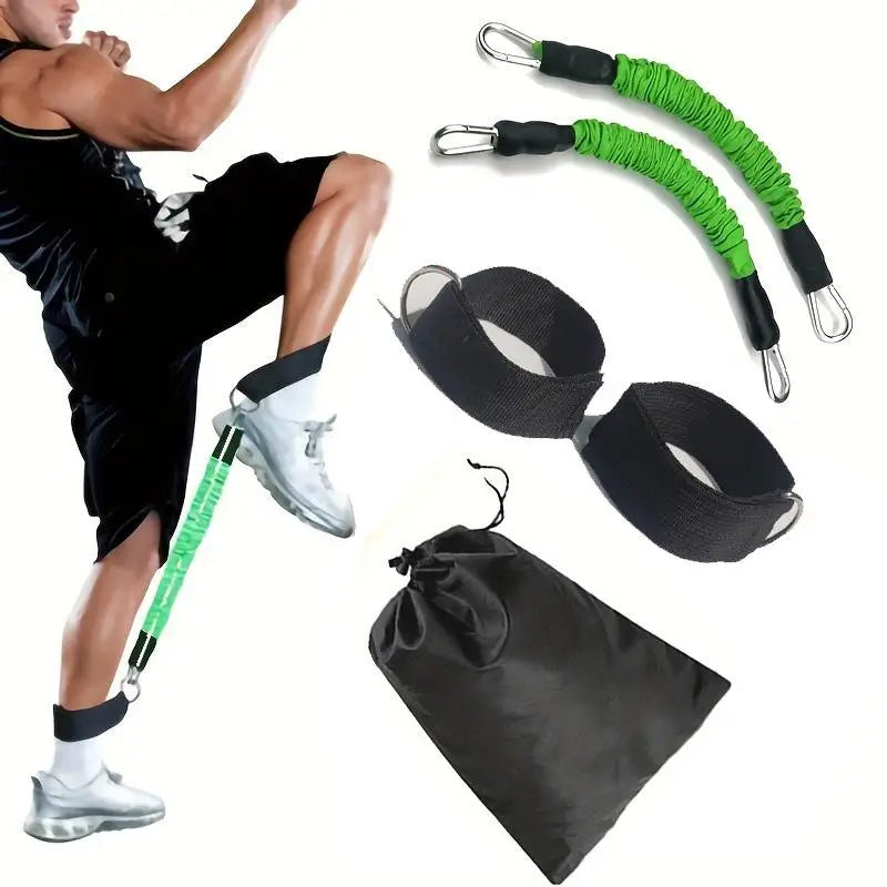 1Set Leg Strength Trainer Fastener Fitness Foot Ring Foot Buckle Ankle Strap Stretch Resistance Band Pull Cord Accessories